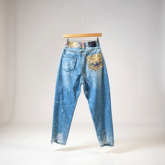 Handmade Denim - Upcycled vintage def Leppard jeans